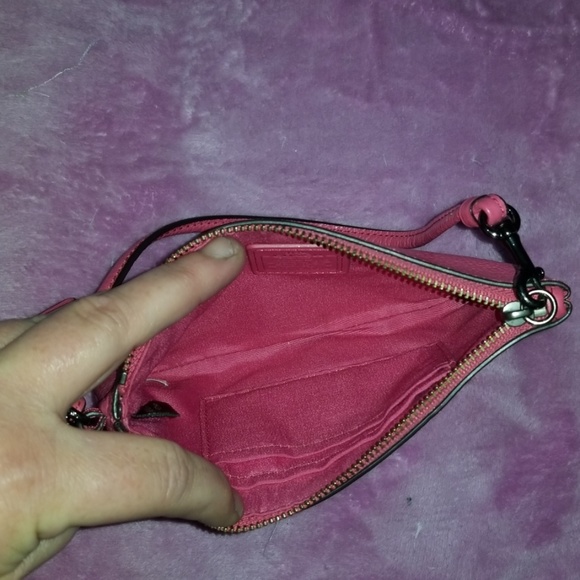 Coach Pink Floral Rivets Wristlet - Picture 2 of 2